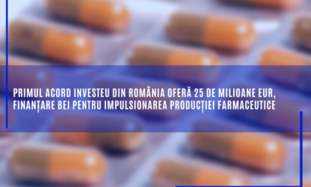Primul acord InvestEU din România oferă 25 de milioane EUR, finanțare BEI pentru impulsionarea producției farmaceutice