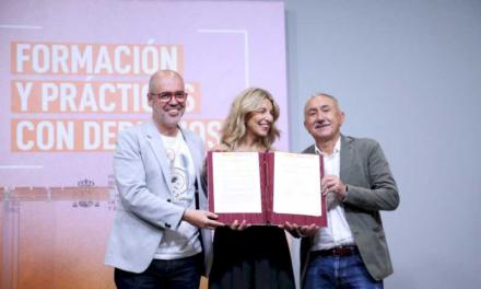 Yolanda Díaz și organizațiile sindicale semnează acordul care „ne permite să închidem cercul formării de calitate și angajării decente pentru tineri”