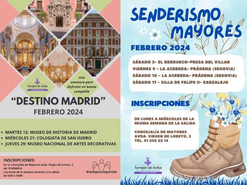 Torrejón – Sezonul activităților continuă pentru bătrânii Torrejoneros cu „Destino Madrid” și Programul de drumeții, care se adaugă…