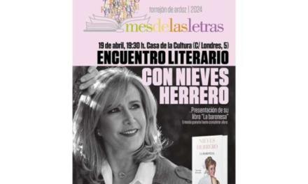 Torrejón – Mâine, vineri, 19 aprilie, de la ora 19.30, va avea loc o întâlnire literară cu Nieves Herrero, care își va prezenta cartea…