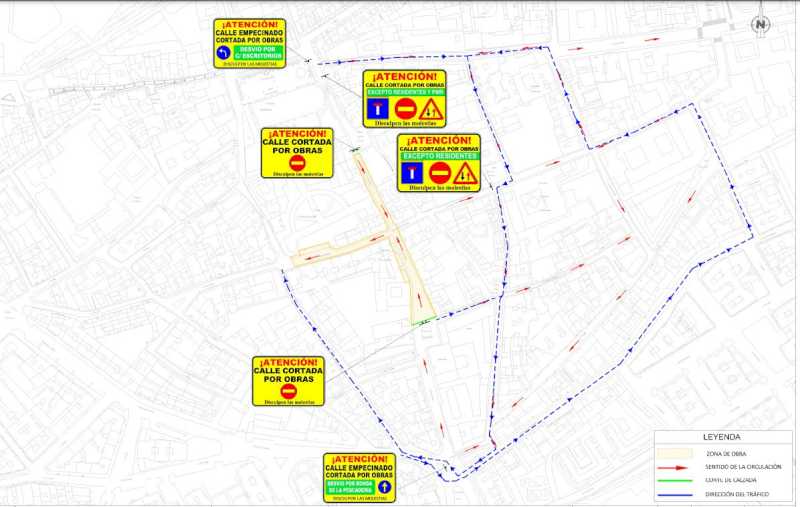 Alcalá – Raport poliție locală: Lucrări pe strada Empecinado – strada Santa Catalina